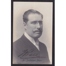 DR JUSTINIANO POSSE ANTIGUA TARJETA POSTAL CON FIRMA AUTOGRAFA